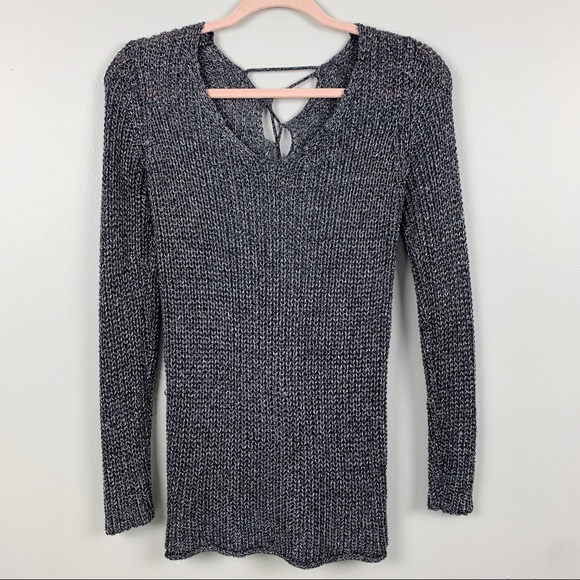 A+Ro Sparkle Thread Sweater Lace Up Back Size S - Picture 1 of 5